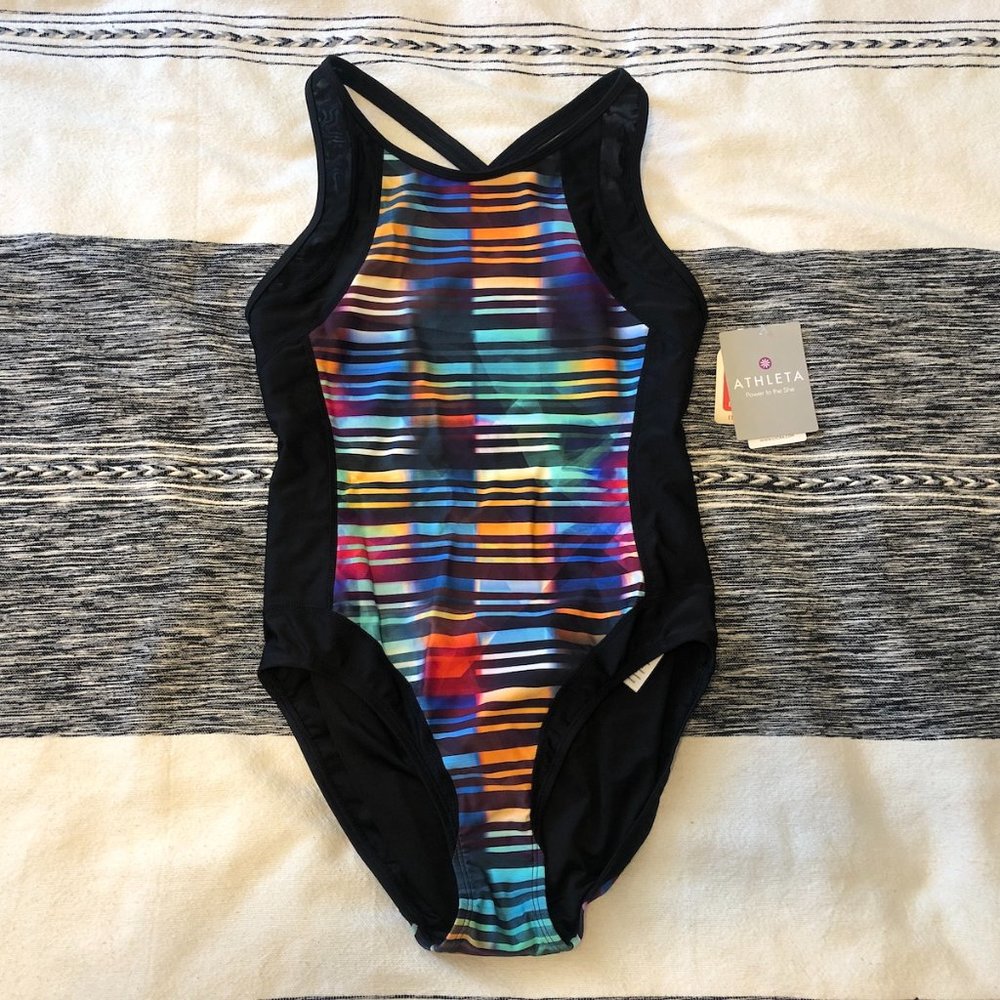 Athleta Streamline one piece swimsuit laser beam 213141